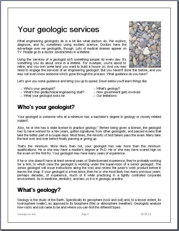 Your geologic services