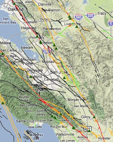 Fault map from USGS